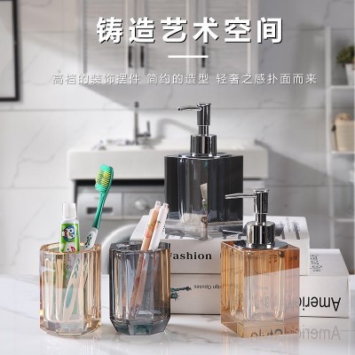 厂家批发高档家居宾馆酒店卫浴套件水晶杯洗手液洗发水乳液 分装瓶