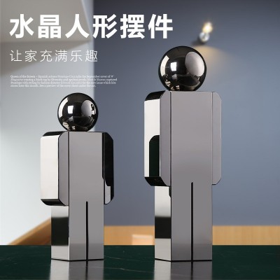 现代家居装饰K9水晶人模型适合书柜酒柜柜台橱窗样板间软装摆件
