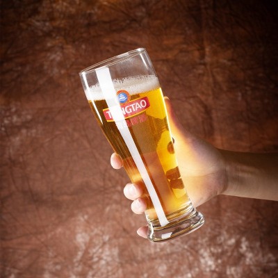 青岛啤酒专用啤酒杯商用500ml玻璃扎啤杯子大号1000ml精酿酒杯