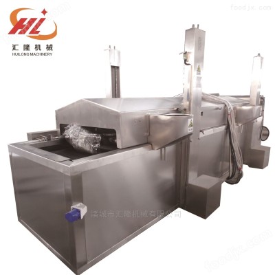 猪皮全自动油炸流水线 肉制品油炸设备