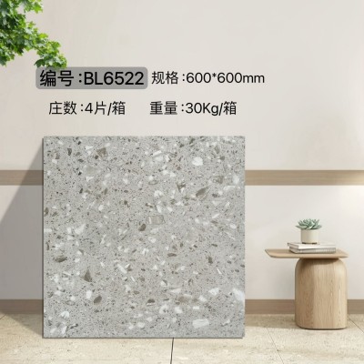 灰色水磨石瓷砖600x600客厅餐厅防滑仿古砖800x800商场服装店地砖