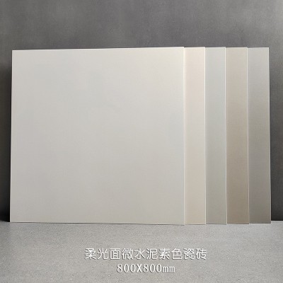 柔光肌肤釉奶油风微水泥瓷砖800x800灰色客厅防滑地砖餐厅仿古砖