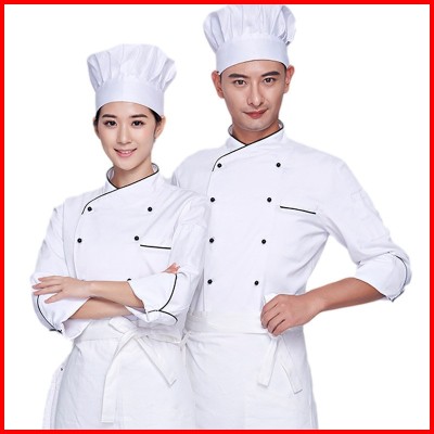 餐饮厨师工作服长袖饭店食堂厨师服防油秋冬餐厅烘焙师服装